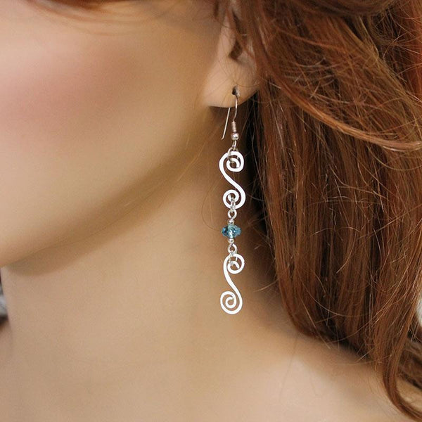 Long wire online earrings