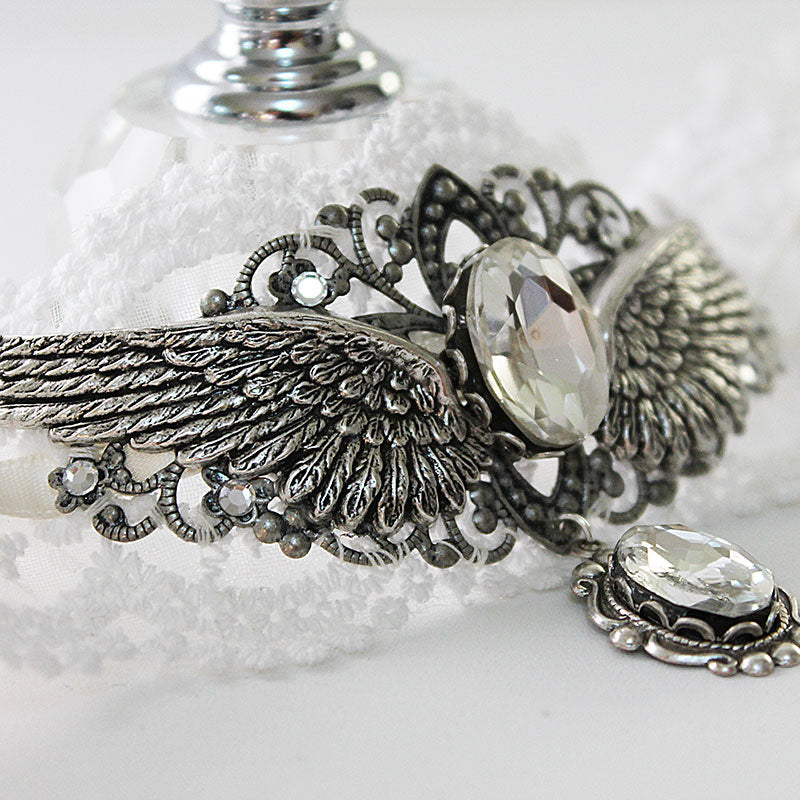 Gothic Victorian White Lace Fantasy Choker | Gothic Grace Jewellery Handmade in Canada