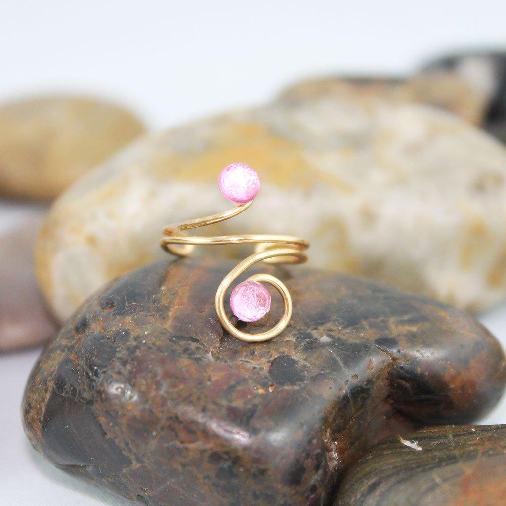 Adjustable Pink Crystal Knuckle Ring - Gothic Grace Inc