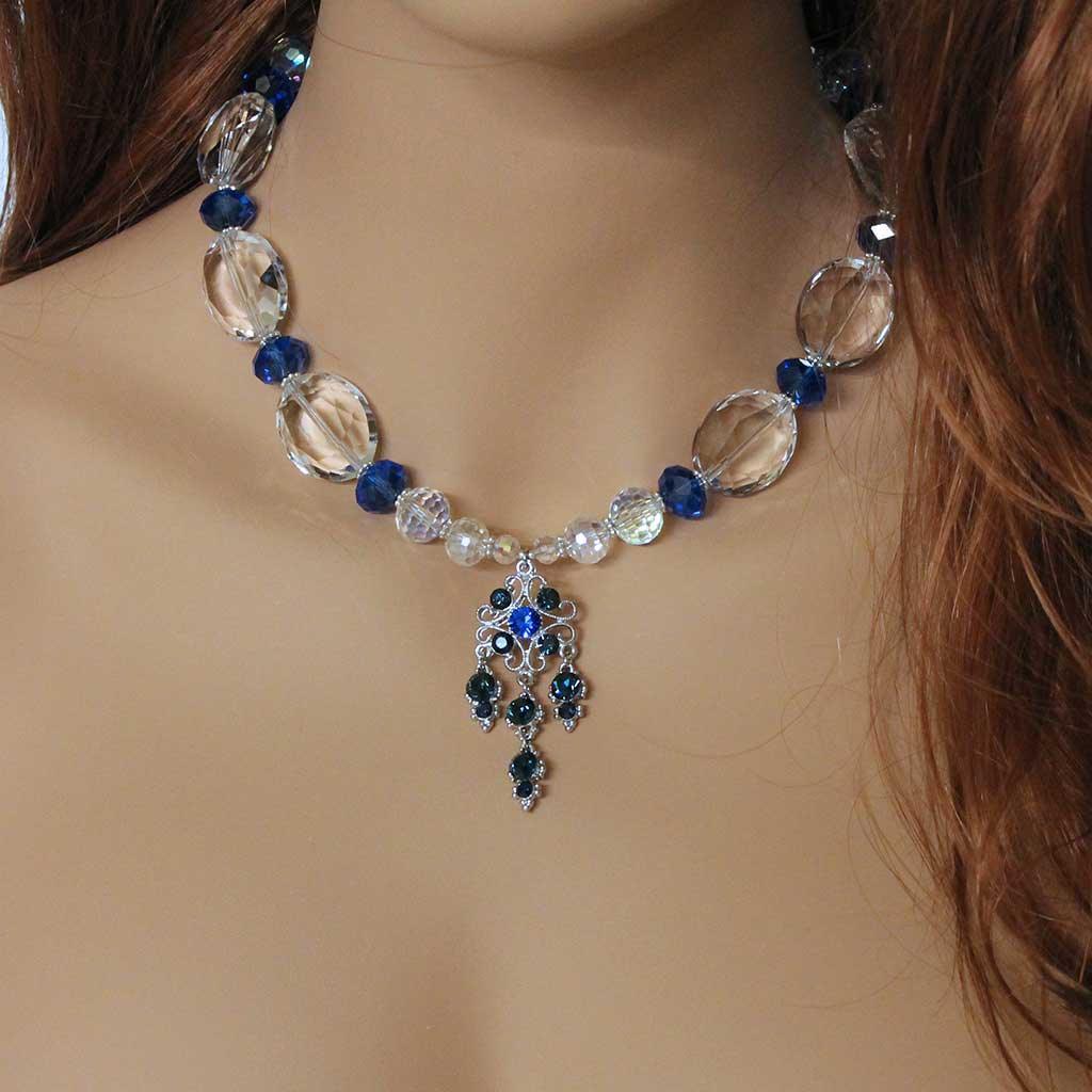 Big Bold Crystal Statement Necklace - Gothic Grace Inc