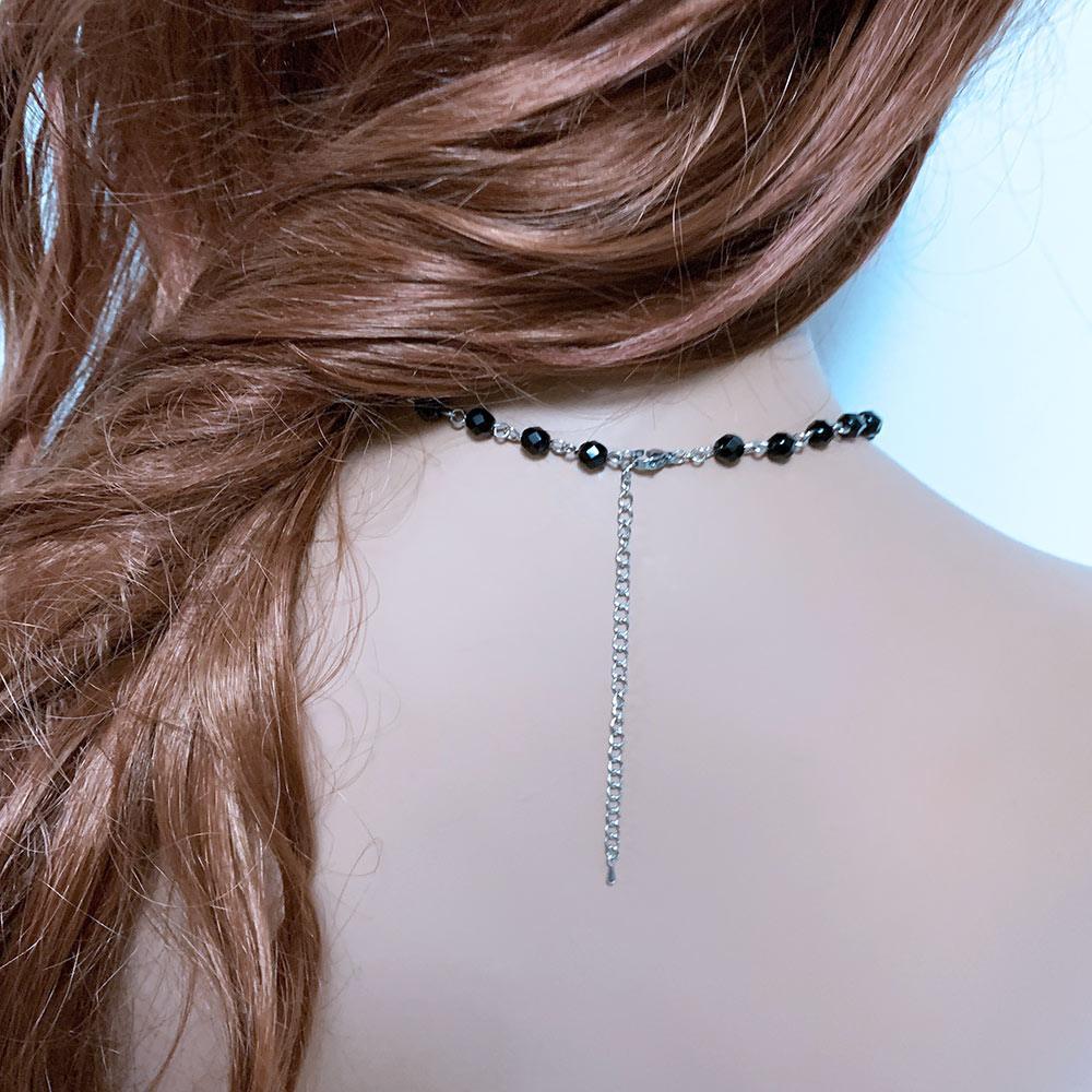 Black Beaded Star of David Y Necklace - Gothic Grace Inc