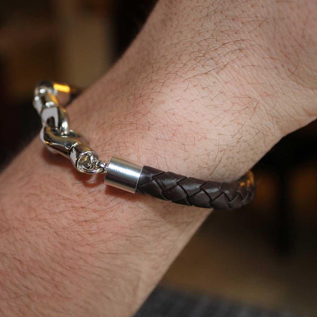 Black Braided Leather Bracelet