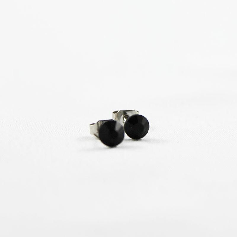 Black Crystal Stud Earrings - Gothic Grace Inc