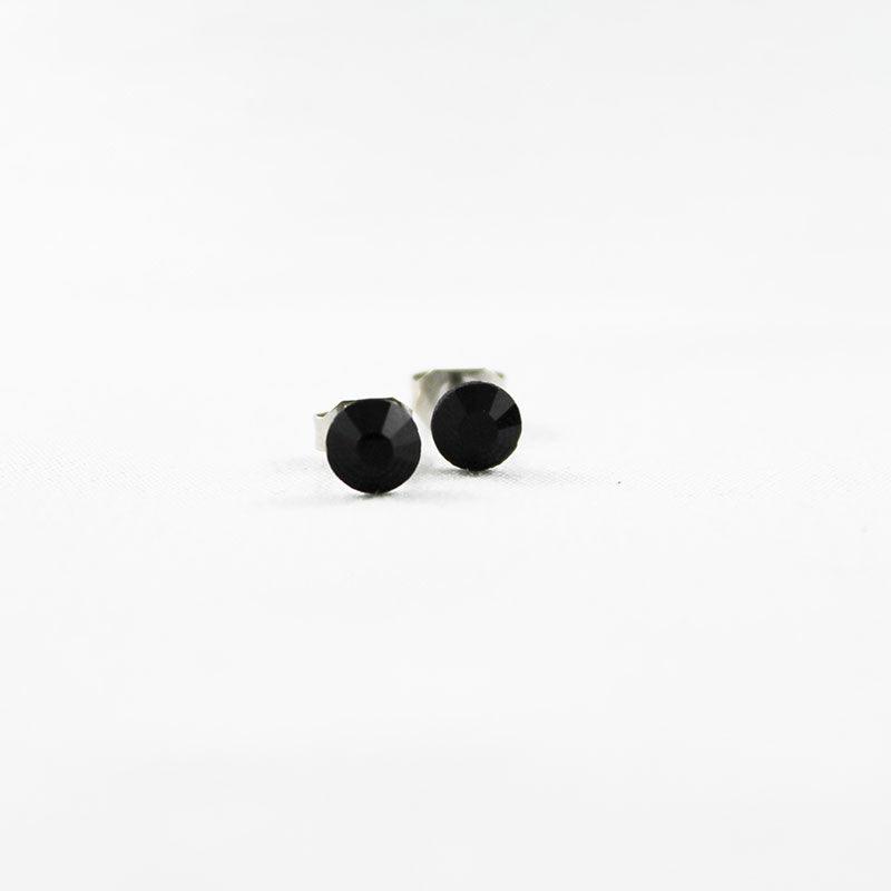 Black Crystal Stud Earrings - Gothic Grace Inc