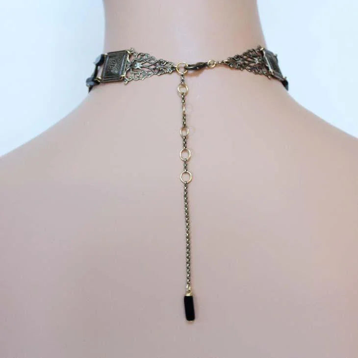 Black Onyx Victorian Necklace - Gothic Grace Inc
