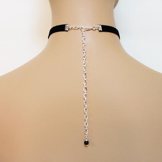 Black Rose Black Velvet Choker - Gothic Grace Inc