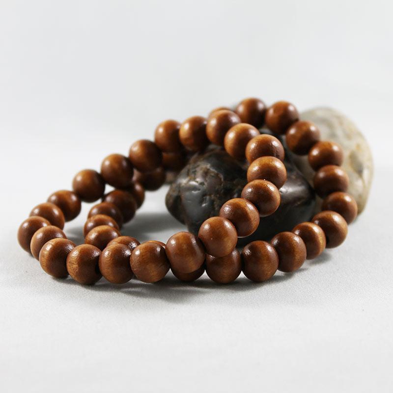 Brown Wood Bead Stretch Bracelet - Gothic Grace Inc