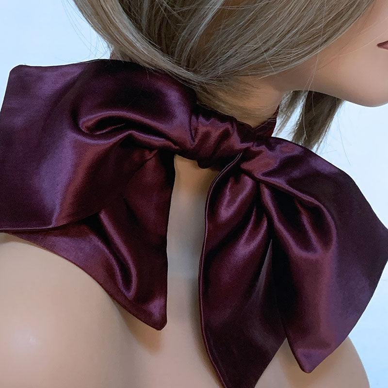 Burgundy Bow Choker - Gothic Grace Inc