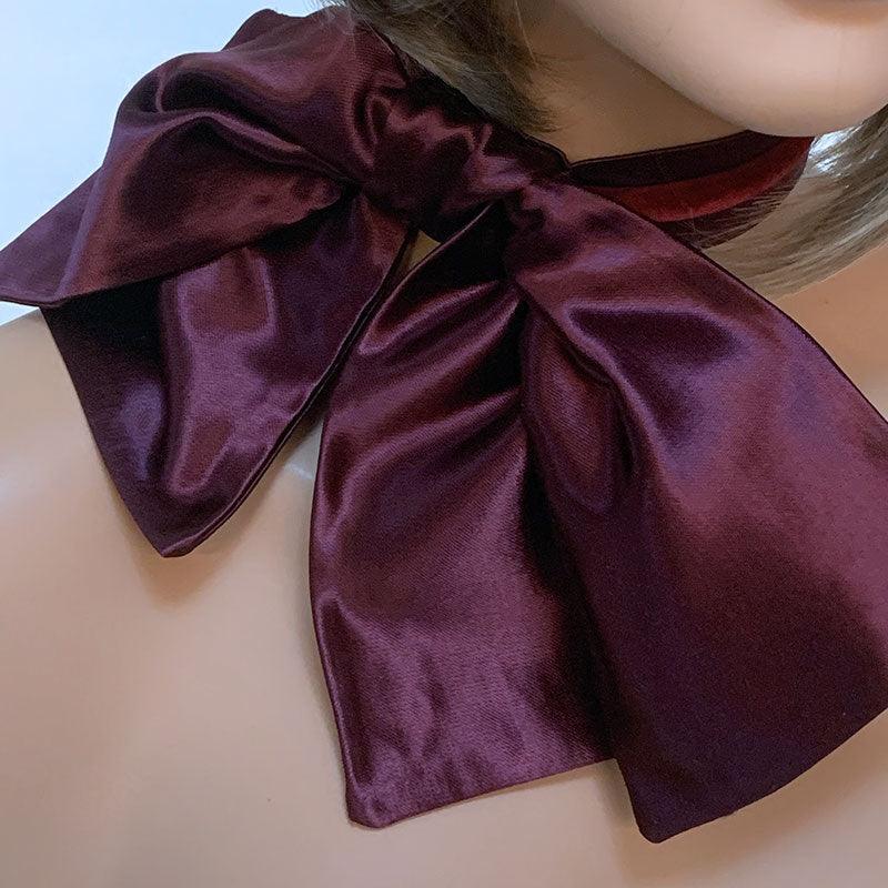 Burgundy Bow Choker - Gothic Grace Inc