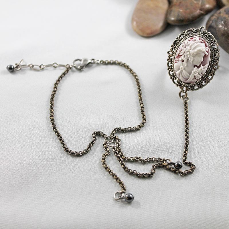 Cameo Hand Flower Bracelet - Gothic Grace Inc