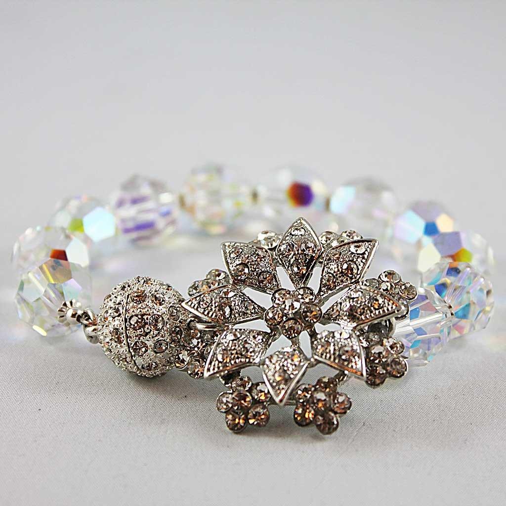Crystal Bridal Bangle Bracelet - Gothic Grace Inc