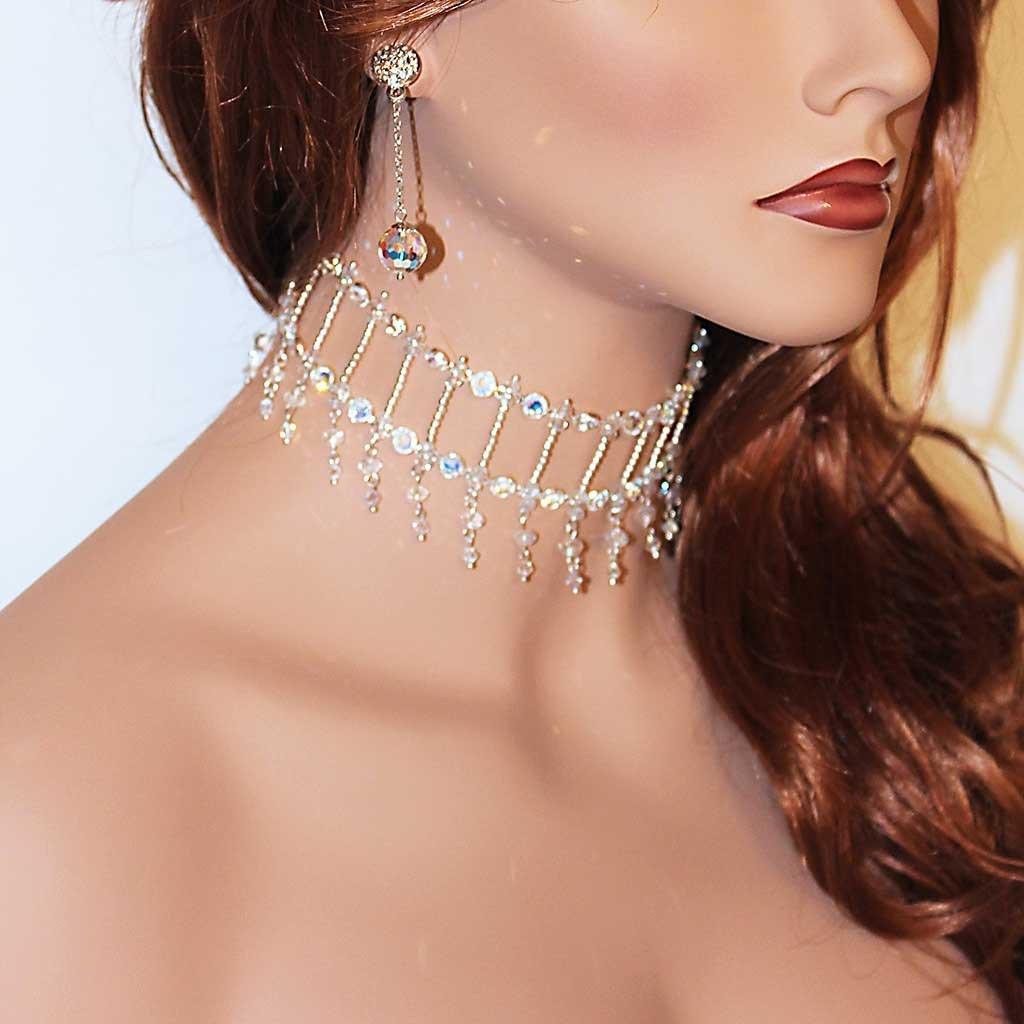 Crystal Bridal Choker Necklace - Gothic Grace Inc