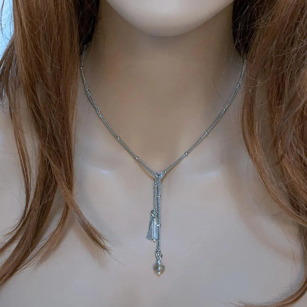 Dainty Chain Lariat Necklace - Gothic Grace Inc