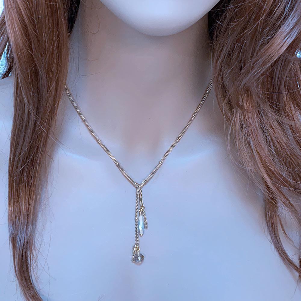 Dainty Chain Lariat Necklace - Gothic Grace Inc