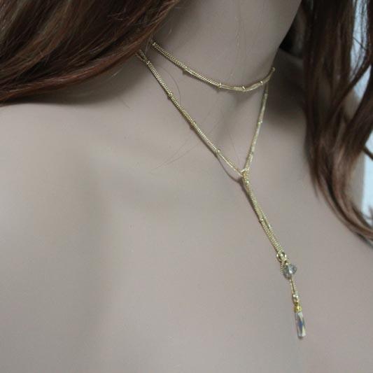 Dainty Gold Lariat Choker Necklace - Gothic Grace Inc