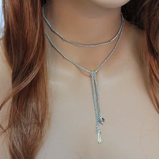 The Vansh Silver Navratna Necklace (Oxidised) — KO Jewellery