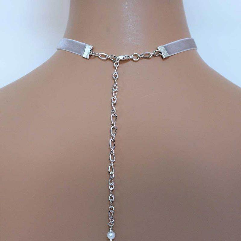 Dainty Pearl Velvet Choker Necklace - Gothic Grace Inc