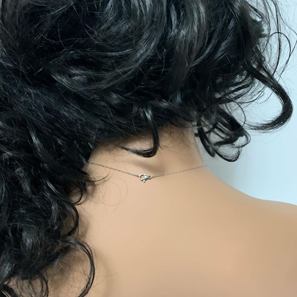 Dainty Silver Pave Crystal Necklace - Gothic Grace Inc