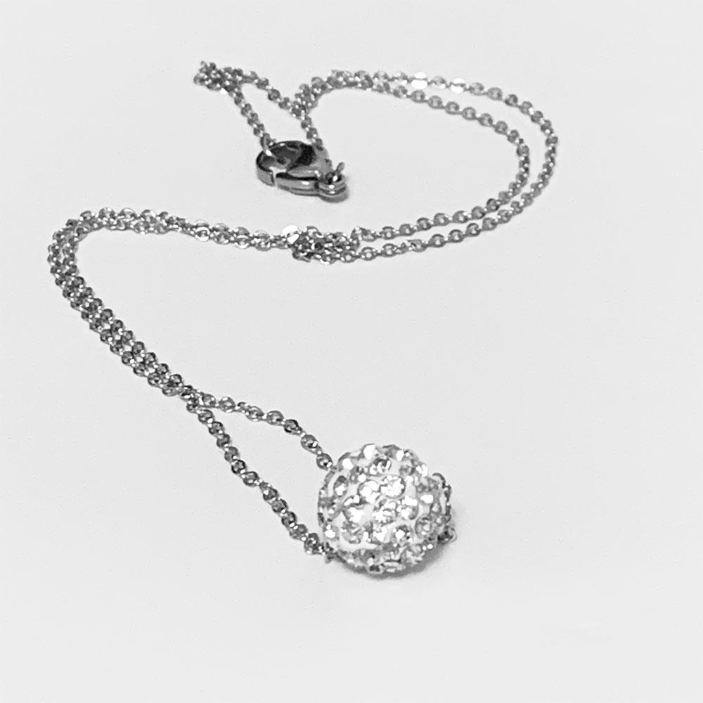 Dainty Silver Pave Crystal Necklace - Gothic Grace Inc