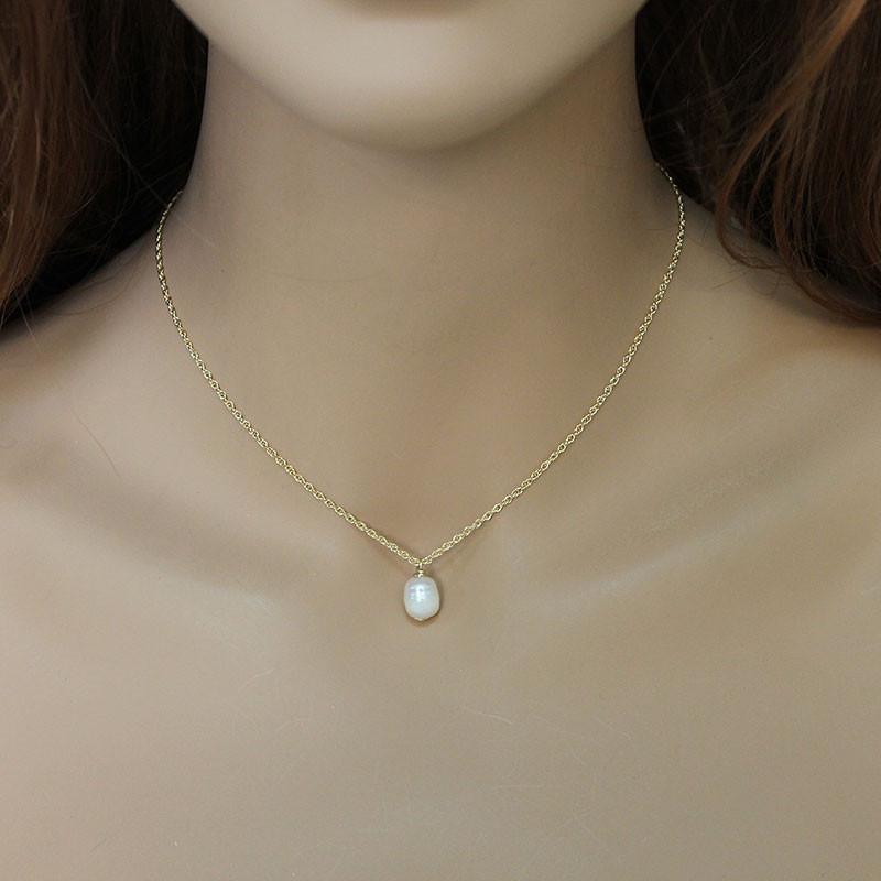 Dainty Single Pearl Gold Necklace - Gothic Grace Inc