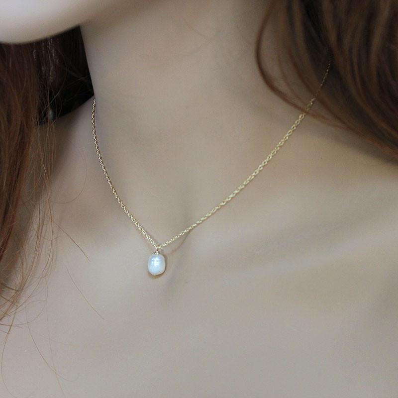Dainty Single Pearl Gold Necklace - Gothic Grace Inc