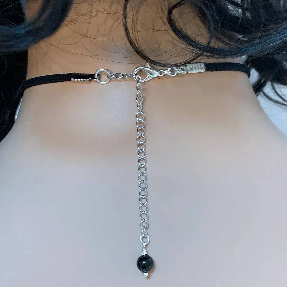 Dainty Victorian Black Cameo Choker Necklace - Gothic Grace Inc