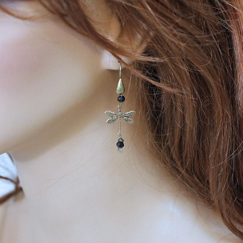 Dragonfly Earrings - Gothic Grace Inc