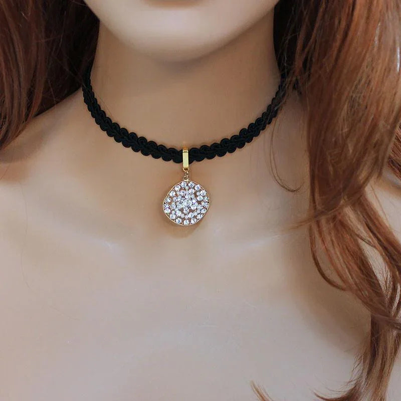 Elegant Black Long Beaded Back Drop Choker Necklace - Gothic Grace Inc