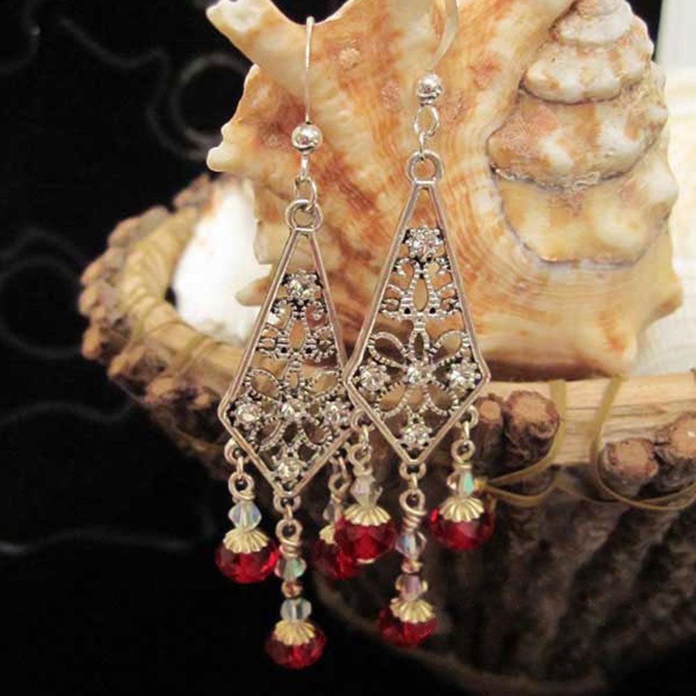 Elegant Long Chandelier Earrings - Gothic Grace Inc