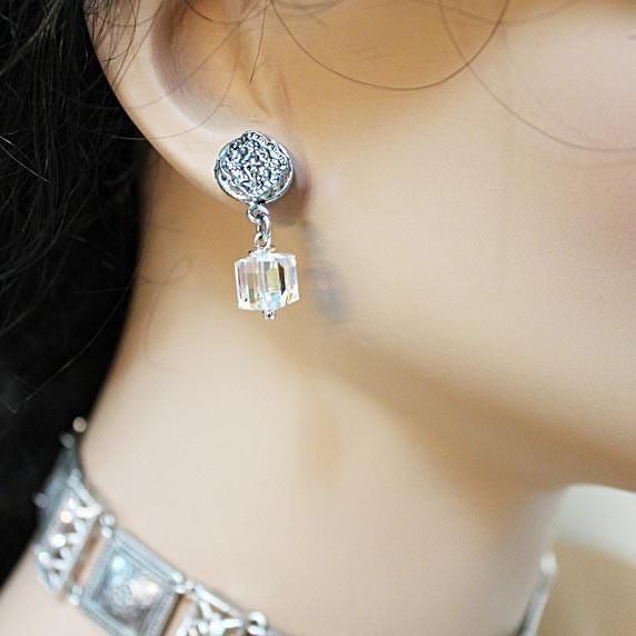 Fancy Crystal Bridal Earrings - Gothic Grace Inc