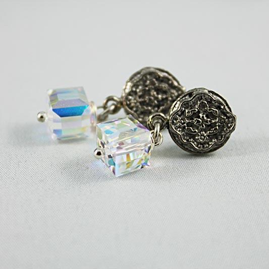 Fancy Crystal Bridal Earrings - Gothic Grace Inc