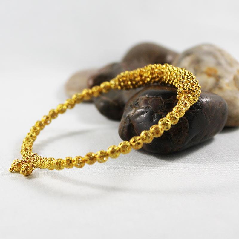 Gold Bead Bangle Bracelet - Gothic Grace Inc
