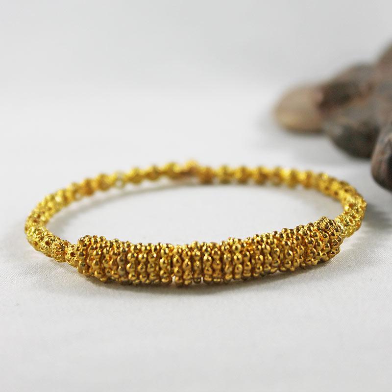 Gold Bead Bangle Bracelet - Gothic Grace Inc