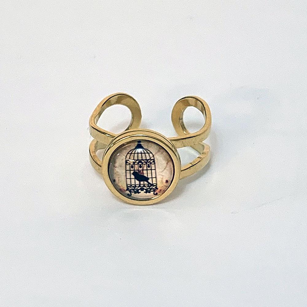 Gold Birdcage Ring - Gothic Grace Inc