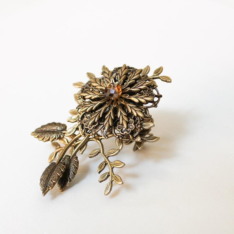 Gold Flower Cocktail Statement Ring - Gothic Grace Inc
