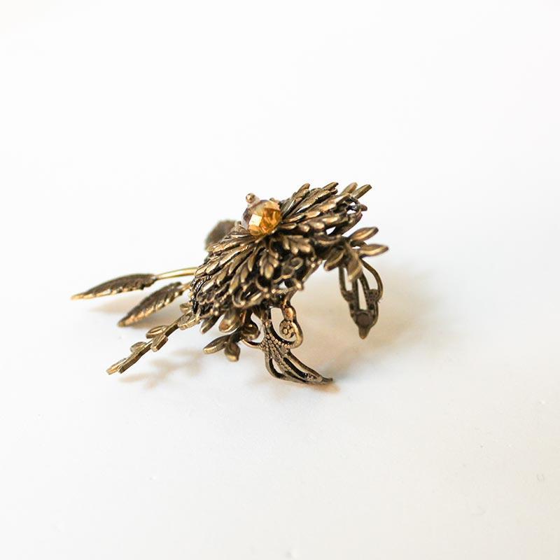 Gold Flower Cocktail Statement Ring - Gothic Grace Inc