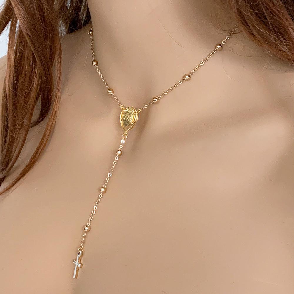 BEST SELLER Sterling Silver Rosary Choker Necklace 14k Gold Filled  Adjustable Women Confirmation Gift Catholic Jewelry Cross Charm 3mm Beads -  Etsy Denmark