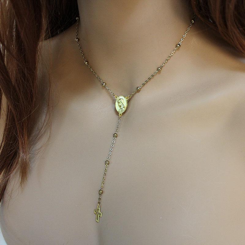 Gold Satellite Chain Rosary Necklace - Gothic Grace Inc