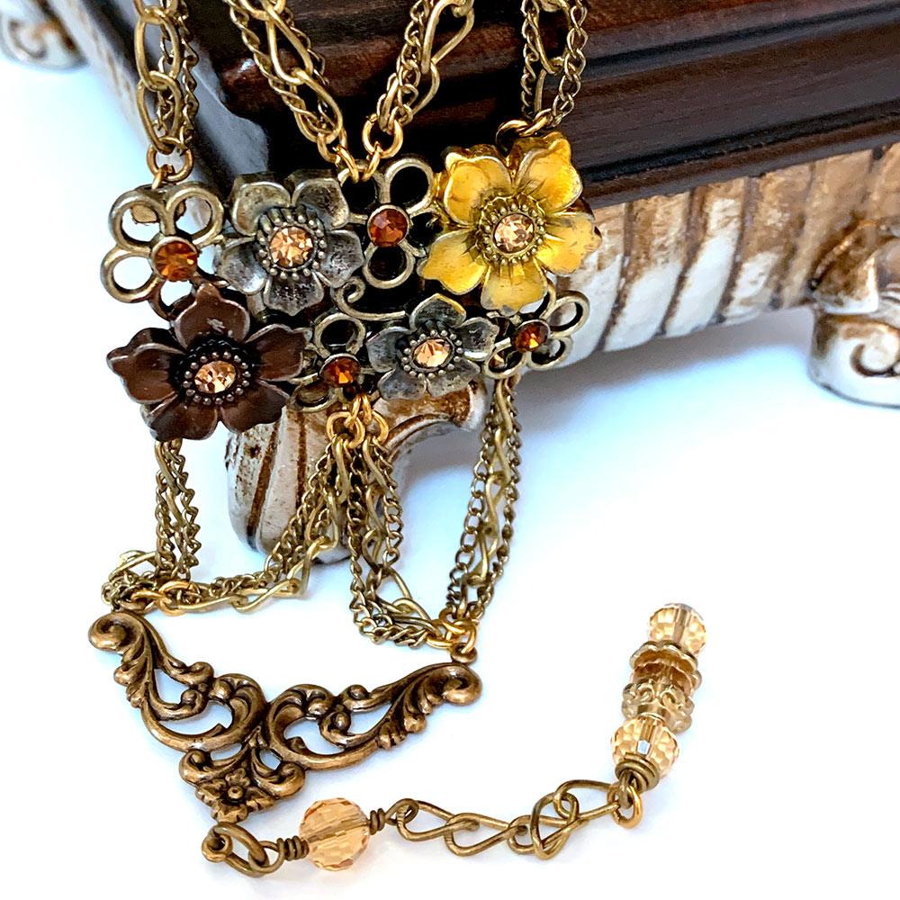 Gold Victorian Flower Bracelet - Gothic Grace Inc