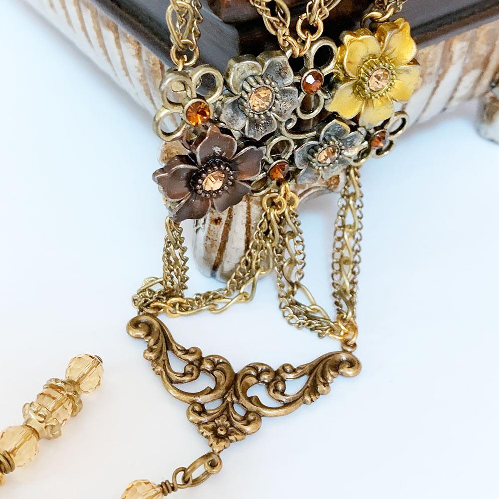 Gold Victorian Flower Bracelet - Gothic Grace Inc