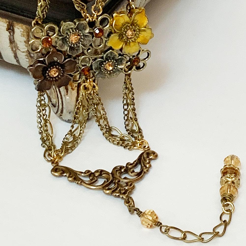 Gold Victorian Flower Bracelet - Gothic Grace Inc