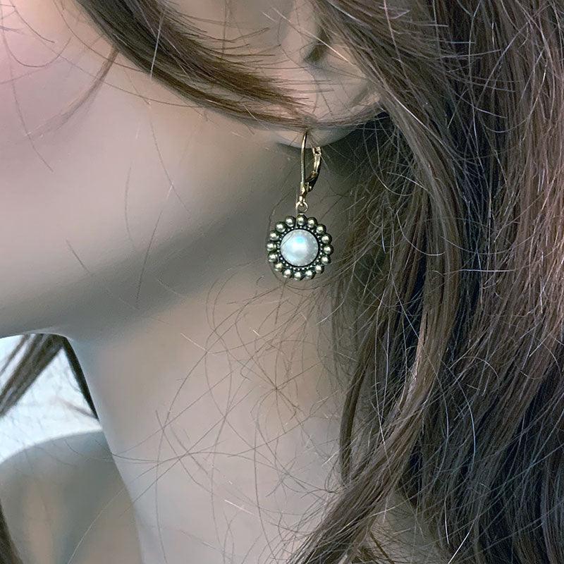 Gold Victorian Pearl Dangle Earrings - Gothic Grace Inc