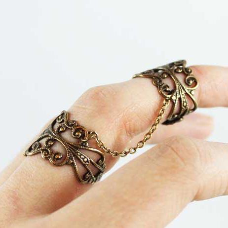 Gothic Double Ring - Gothic Grace Inc