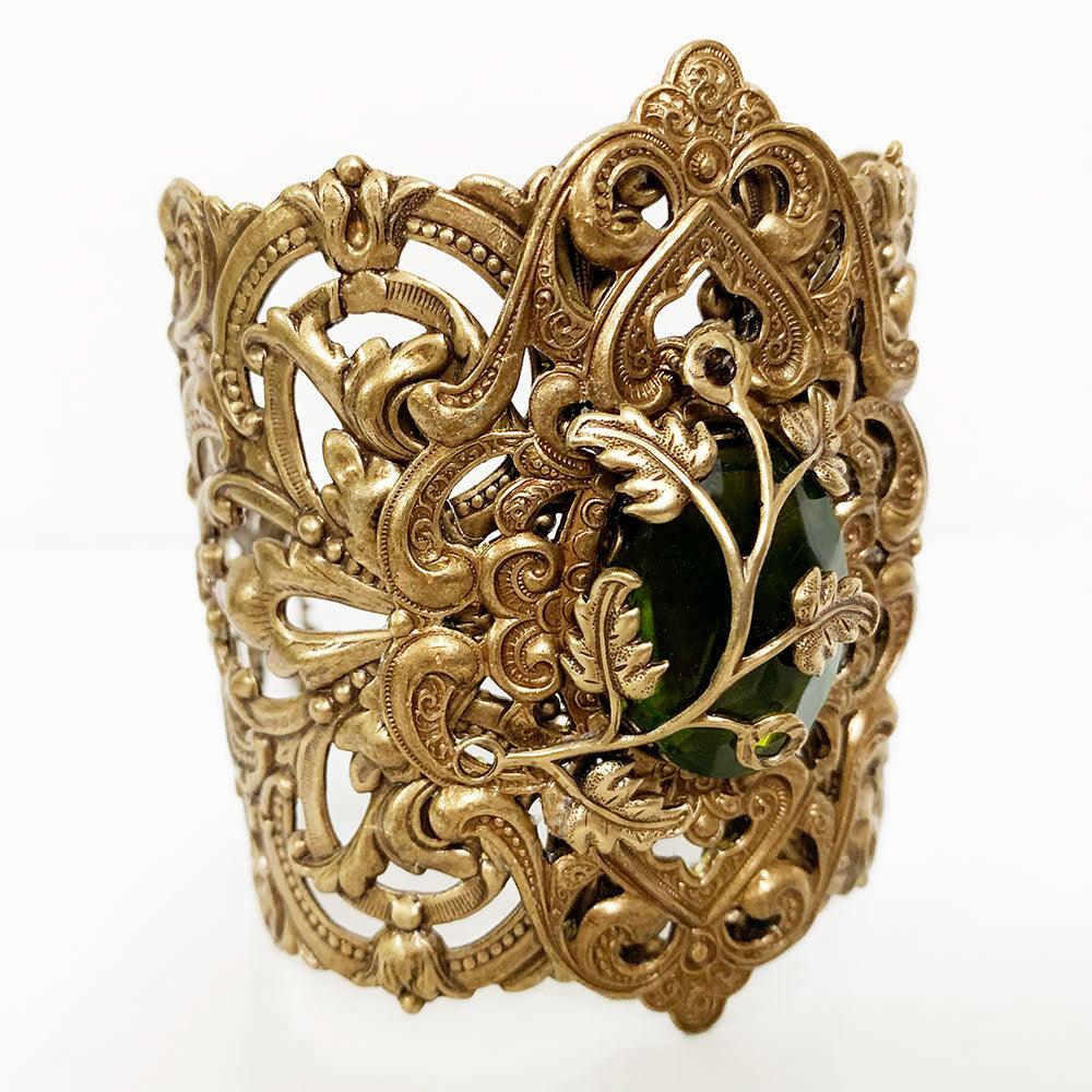 Gothic Victorian Gold Cuff Bracelet - Gothic Grace Inc