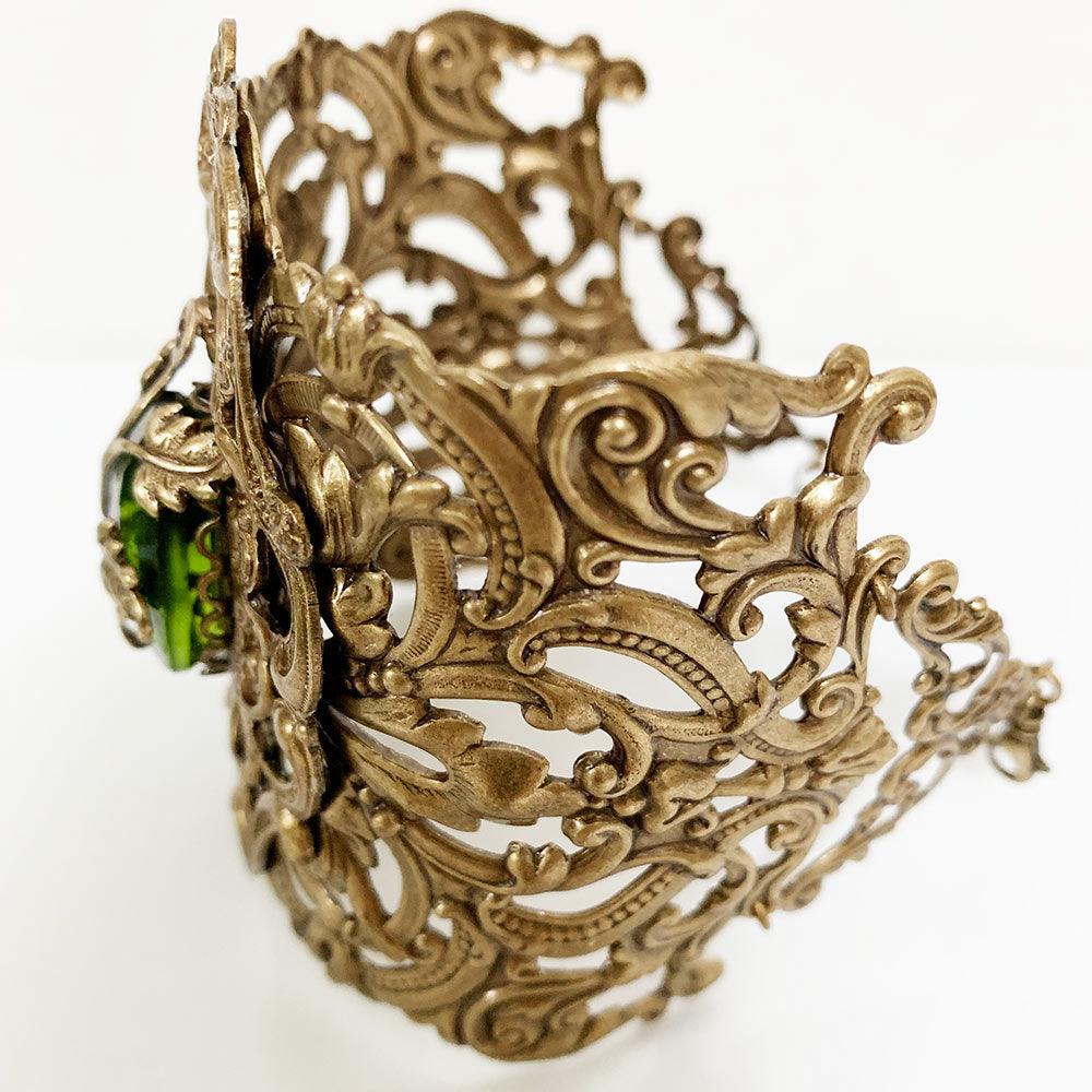 Gothic Victorian Gold Cuff Bracelet - Gothic Grace Inc