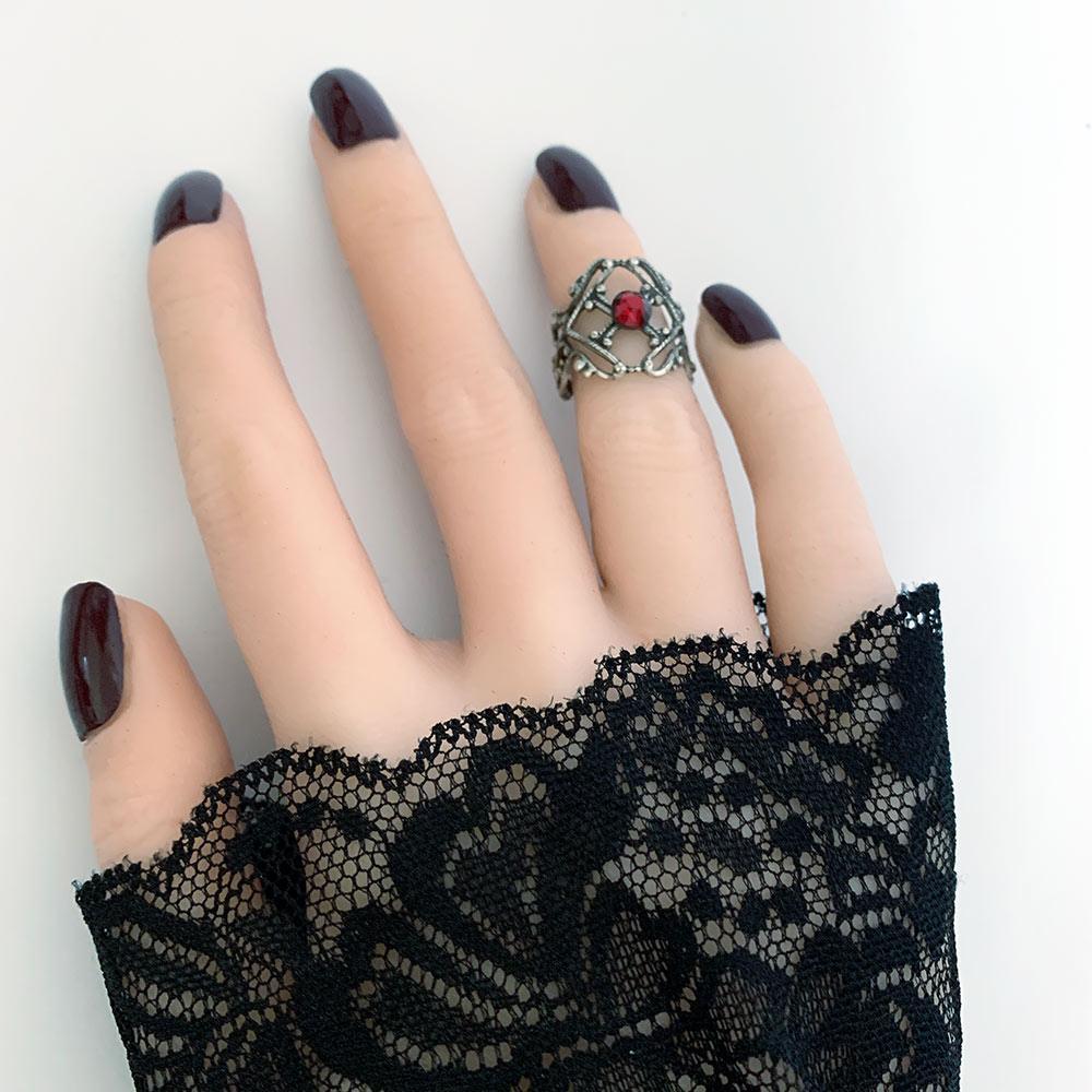 Victorian Lace Nails with Dark Elegance