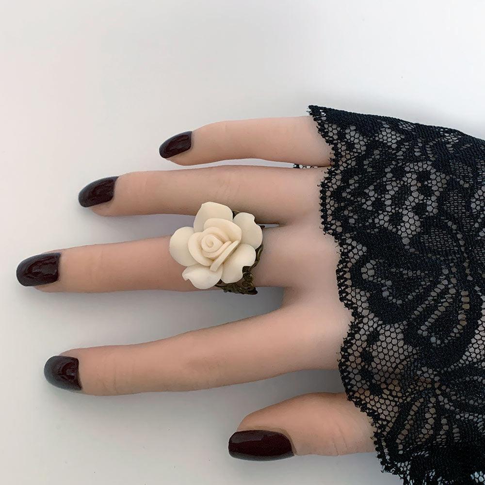 Gothic Victorian Rose Flower Ring - Gothic Grace Inc