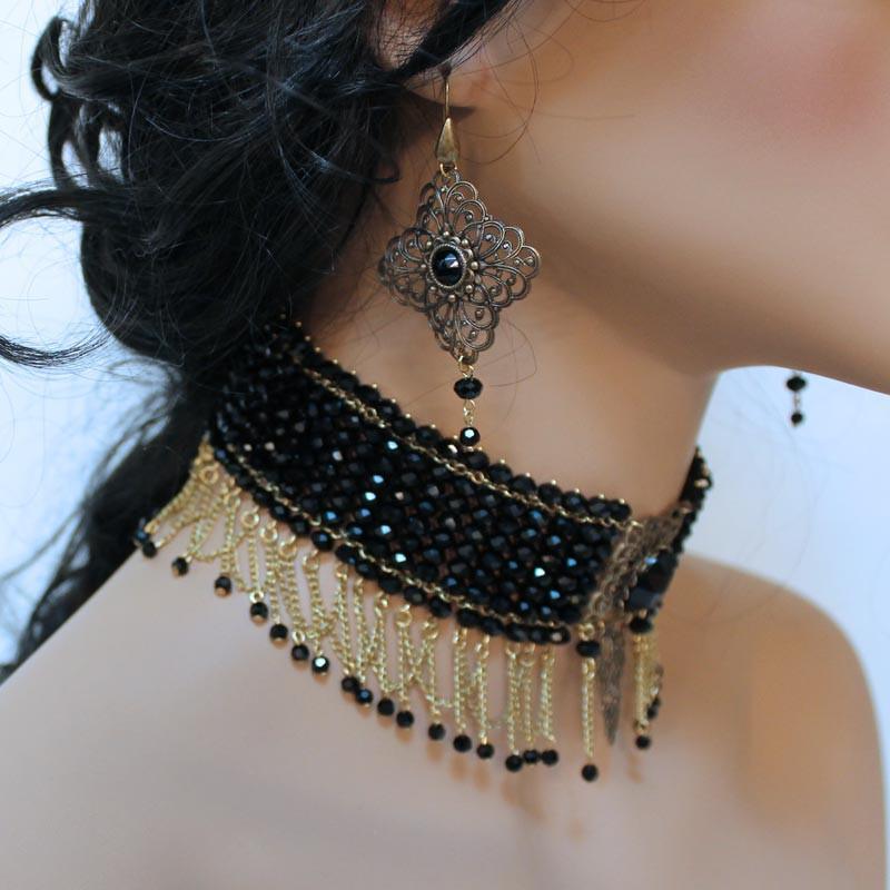 Long Brass Filigree Victorian Dangle Earrings - Gothic Grace Inc