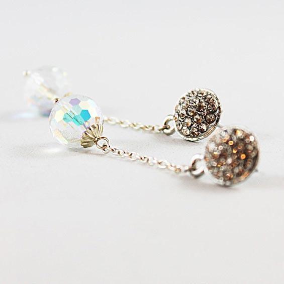 Long Elegant Bridal Earrings, Sterling Silver Post - Gothic Grace Inc