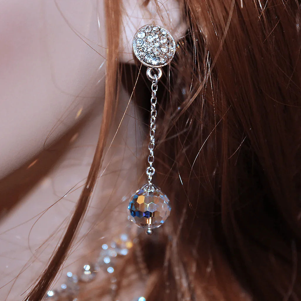 Long Elegant Bridal Earrings, Sterling Silver Post - Gothic Grace Inc